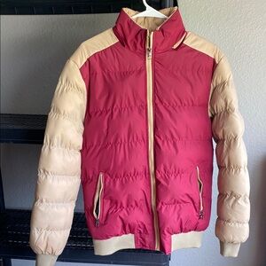 Men/womens Red and Tan Jacket